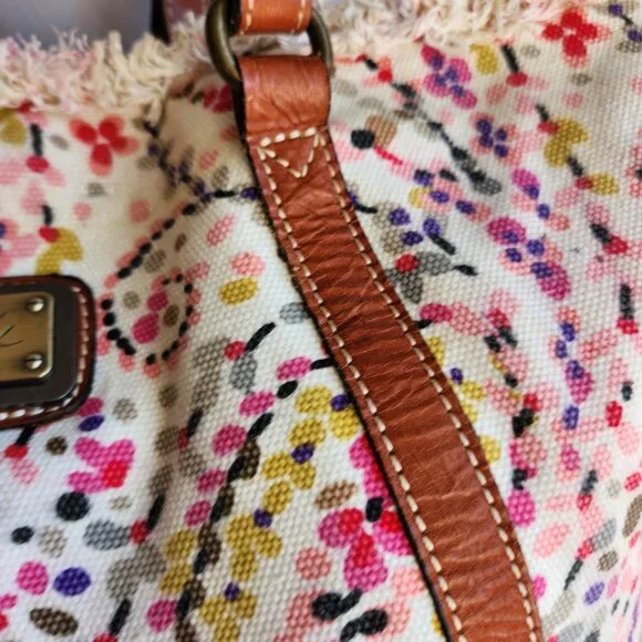 Patricia Nash Floral Cotton/Italy Leather Lady Handbag/Shoulder Bag - Picture 15 of 16